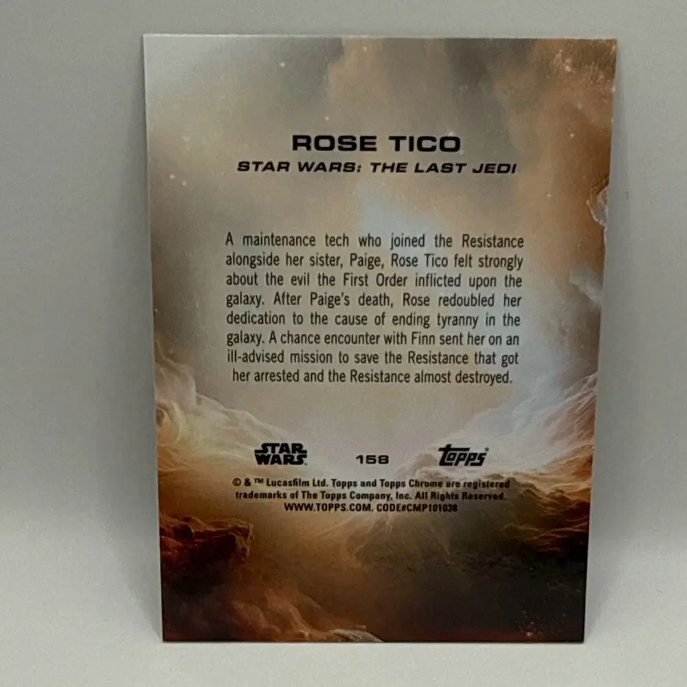 2025 Topps Chrome Star Wars Rose Tico Sepia Shimmer #158 Case Hit